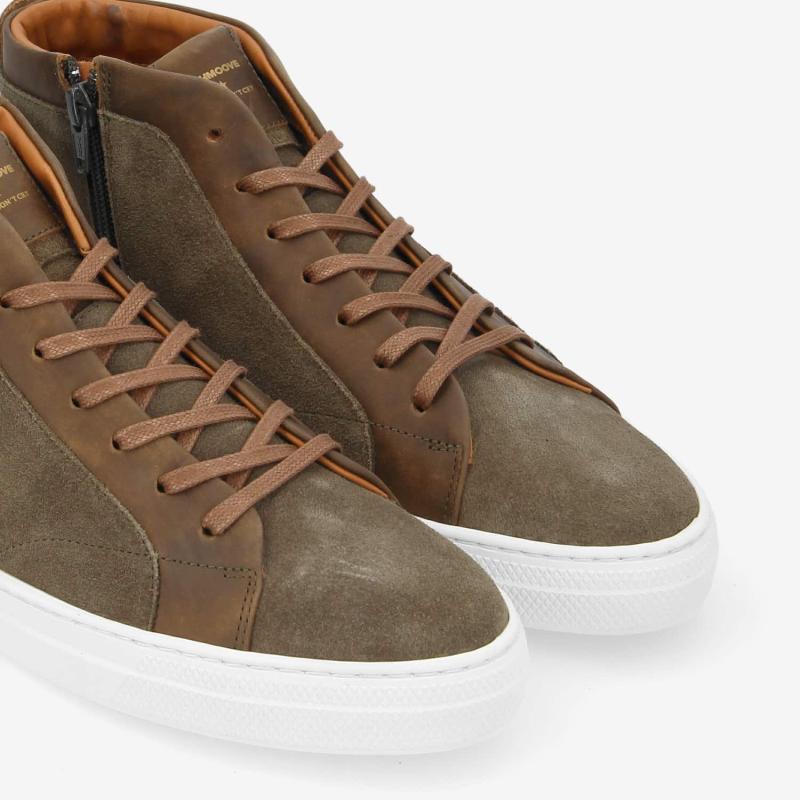 SPARK MID ZIP - SUEDE/BRONX -  VERT/TABAC